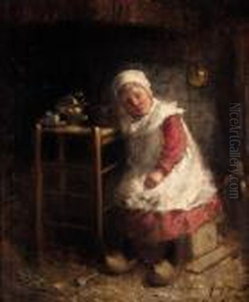 Tired Out Oil Painting by Robert Gemmell Hutchison