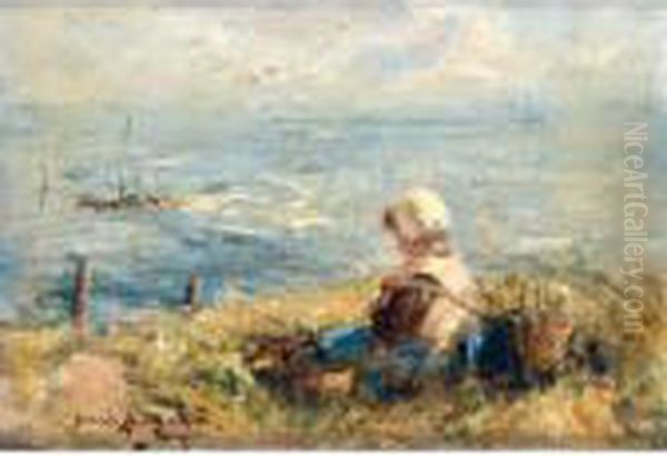 On The Dunes Oil Painting by Robert Gemmell Hutchison