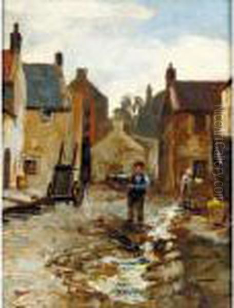 The Village Stream Oil Painting by Robert Gemmell Hutchison