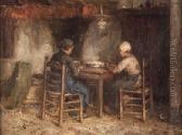 Preparing The Midday Meal Oil Painting by Robert Gemmell Hutchison