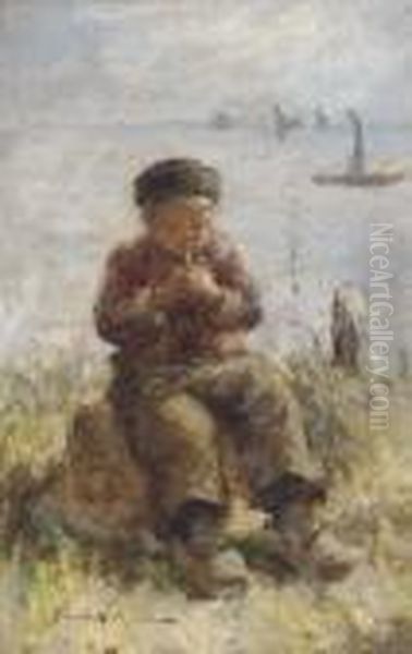 A Dutch Boy Oil Painting by Robert Gemmell Hutchison