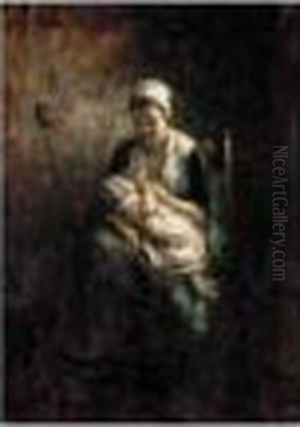 Mother And Child Oil Painting by Robert Gemmell Hutchison