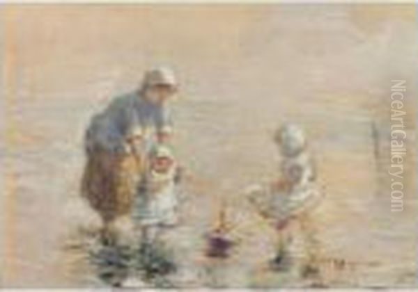 The Toy Boat Oil Painting by Robert Gemmell Hutchison