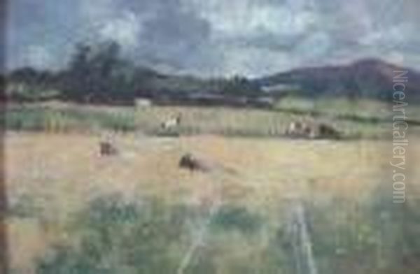 Quiet Pastures Oil Painting by Robert Gemmell Hutchison