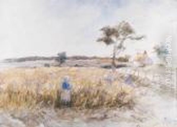 Cornfield At Panbride, Carnoustie Oil Painting by Robert Gemmell Hutchison