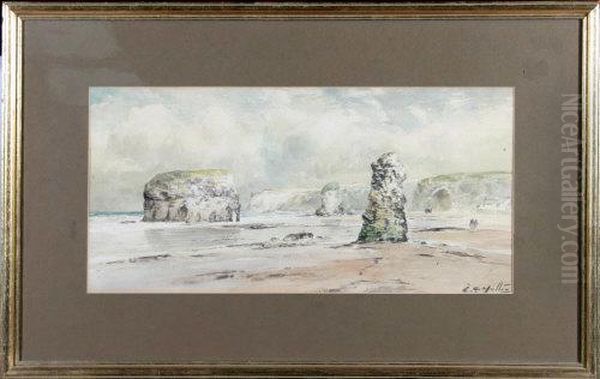 Marsden Beach Oil Painting by Thomas Swift Hutton