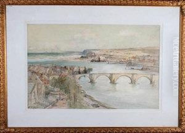 Berwick Upon Tweed - A View Towards The Sea Oil Painting by Thomas Swift Hutton