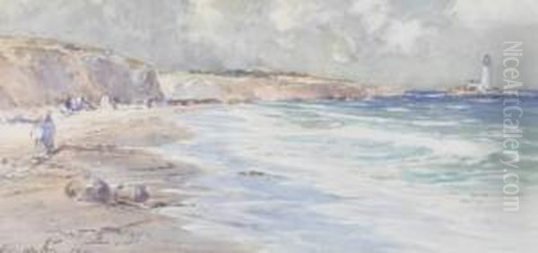 Whitley Bay Oil Painting by Thomas Swift Hutton