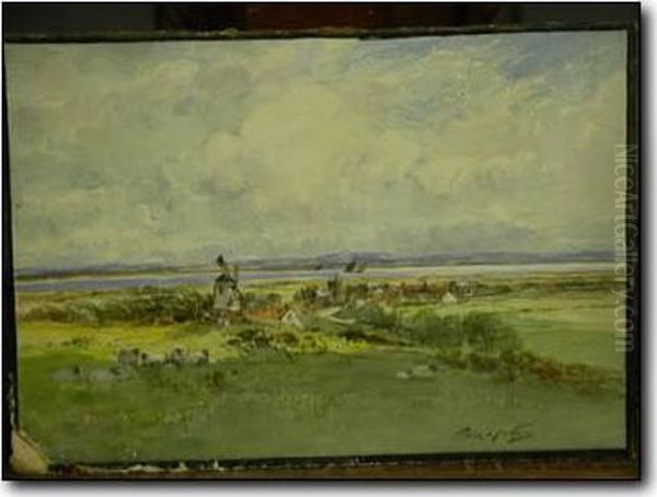 The Dee From Above Heswall, Cheshire Oil Painting by Thomas Swift Hutton