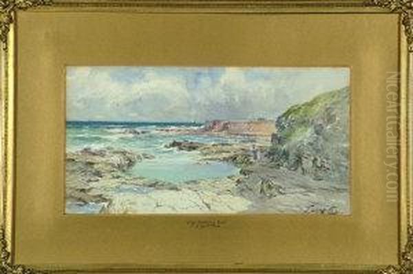 Table Rocks, Tynemouth Oil Painting by Thomas Swift Hutton