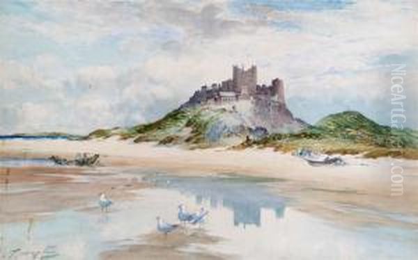 Holy Island Oil Painting by Thomas Swift Hutton