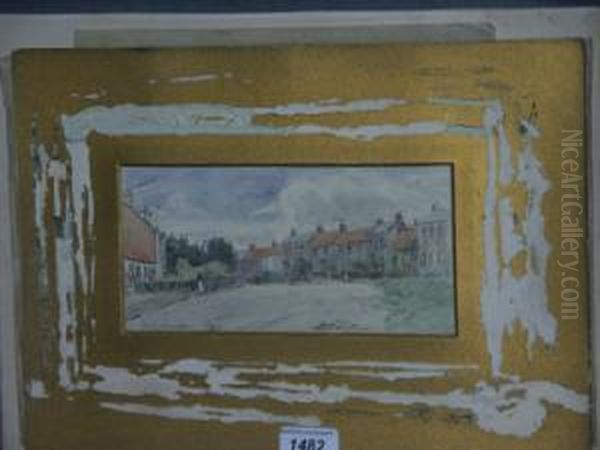 Monkseaton, A Quiet Street Oil Painting by Thomas Swift Hutton