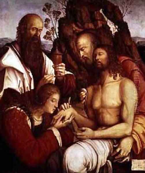 The Lamentation Over the Dead Christ Oil Painting by Girolamo Marchesi da Cotignola