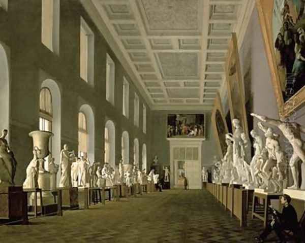 The Antiquities Gallery of the Academy of Fine Arts 1836 Oil Painting by Grigory Mikhailov