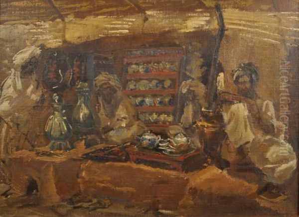 Scene De Souk Oil Painting by Alexander Evgenievich Yakovlev