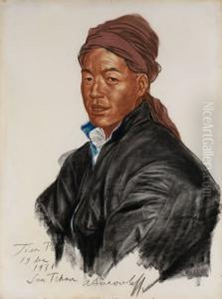 Portrait Of Tien Po Oil Painting by Alexander Evgenievich Yakovlev