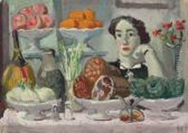 Femme Avec Fruits Oil Painting by Alexander Evgenievich Yakovlev