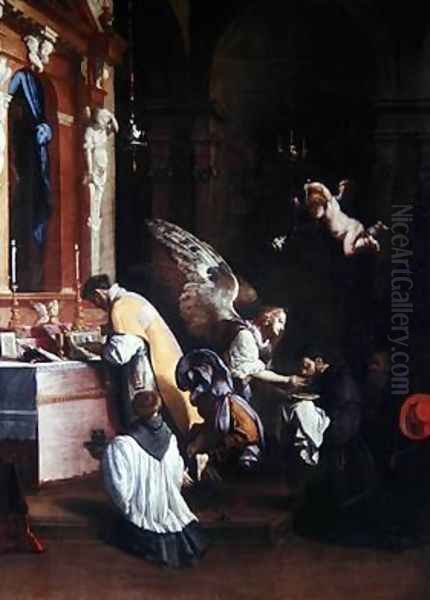 The Last Communion of St Bonaventure Oil Painting by Luigi Mirandori