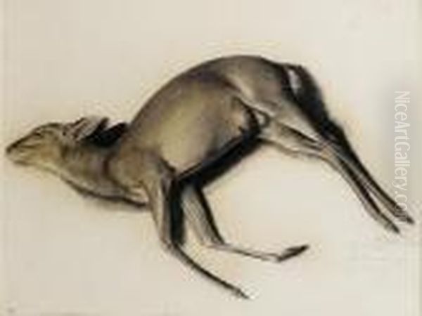 Study Of A Musk Deer Oil Painting by Alexander Evgenievich Yakovlev