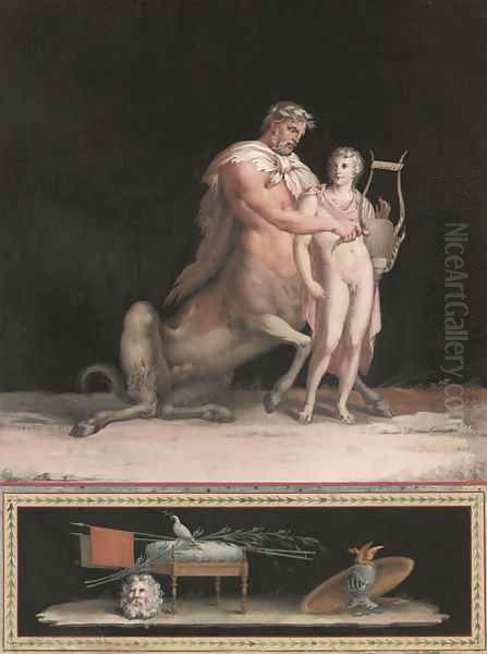 The satyr and the nymph Oil Painting by Michelangelo Maestri