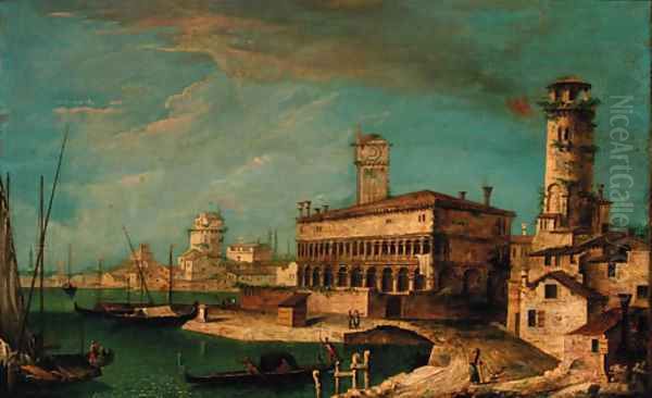 A capriccio of the Venetian lagoon Oil Painting by Michele Marieschi