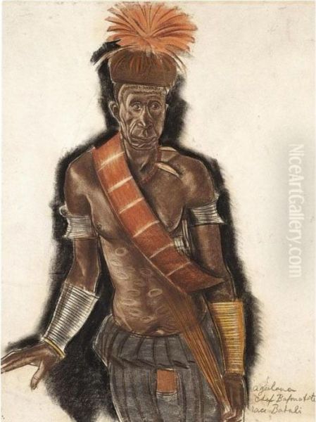 Chief Bafouatete From The Babali Tribe Oil Painting by Alexander Evgenievich Yakovlev