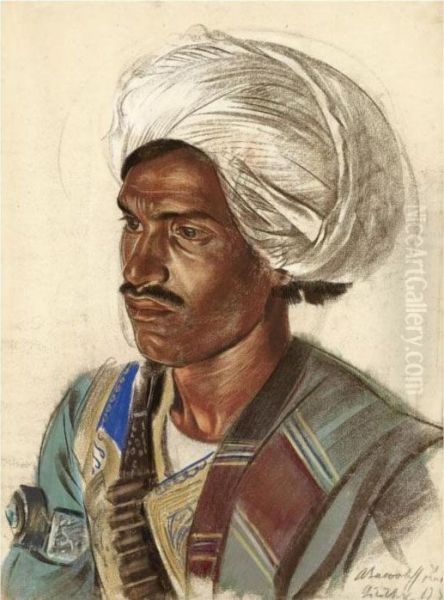 Study Of An Afghan Oil Painting by Alexander Evgenievich Yakovlev