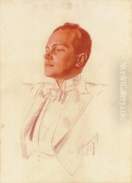 Portrait Of Prokofiev Oil Painting by Alexander Evgenievich Yakovlev