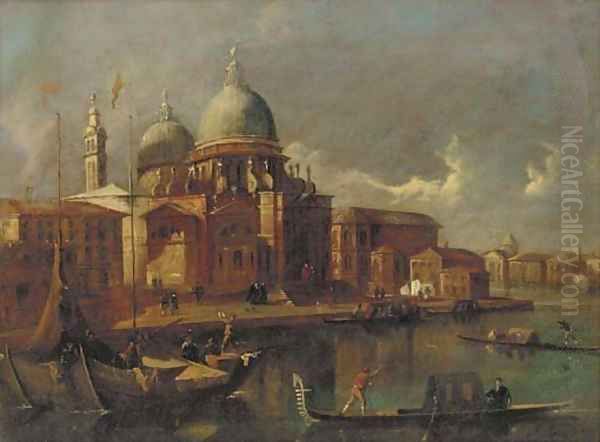 Sante Maria della Salute, Venice, looking west toward the Grand Canal Oil Painting by Michele Marieschi