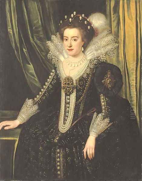 Portrait of Elizabeth, Queen of Bohemia (1596-1662) Oil Painting by Michiel Jansz. van Miereveld