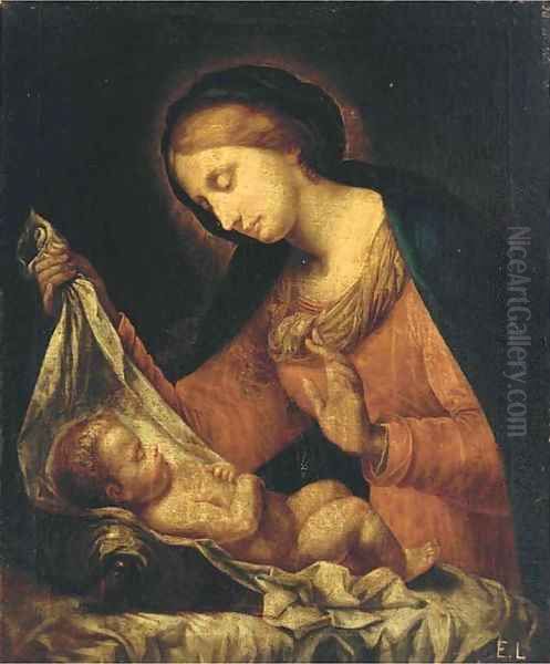 The Madonna del velo Oil Painting by Onorio Marinari