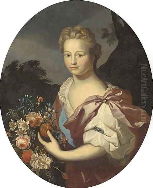 Portrait of a lady Oil Painting by Frans Van Der Mijn