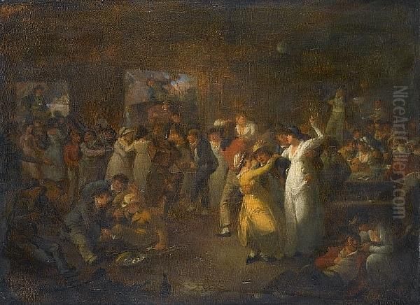 Sailors Carousing In The Long Room, Portsmouth Oil Painting by Julius Caesar Ibbetson