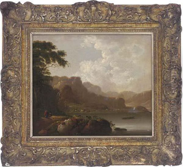 Loch Maree, Scotland Oil Painting by Julius Caesar Ibbetson