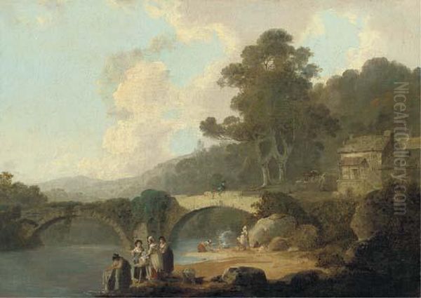 Rosewell Castle Oil Painting by Julius Caesar Ibbetson