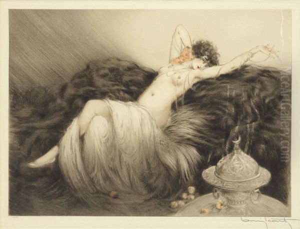 'smoke' (fumee) Oil Painting by Louis Icart