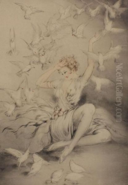 White Wings Oil Painting by Louis Icart