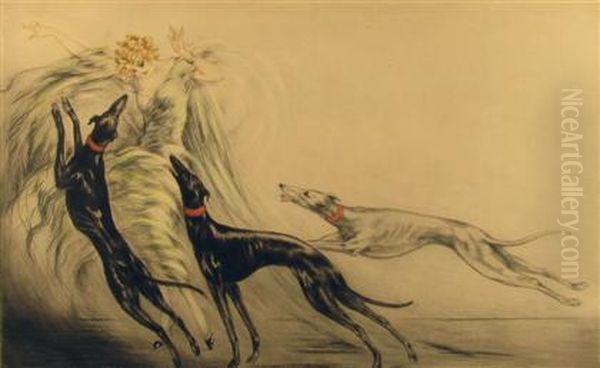 Coursing Ii Oil Painting by Louis Icart