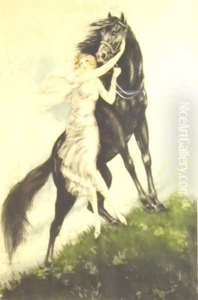 Youth Oil Painting by Louis Icart