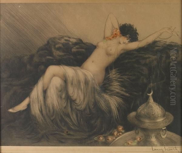 Smoke Oil Painting by Louis Icart