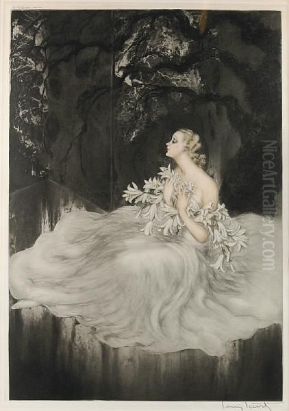 Lilies Oil Painting by Louis Icart