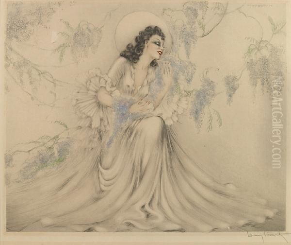 Wisteria Oil Painting by Louis Icart