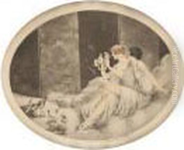 Puppies Oil Painting by Louis Icart