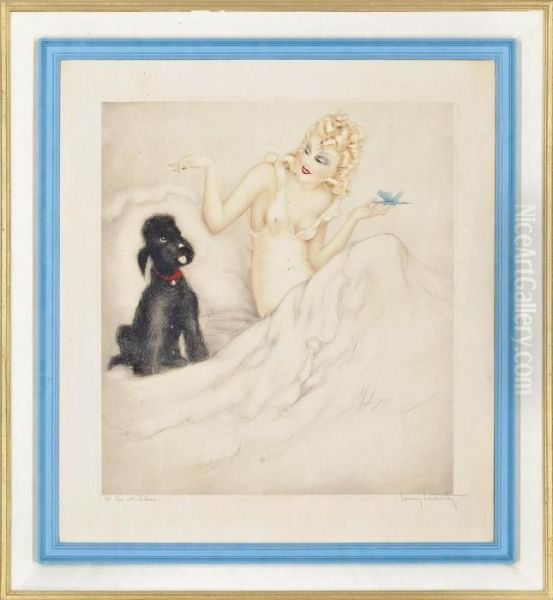 'noir Et Blanc' (morning Cup Or L'invitee) Oil Painting by Louis Icart