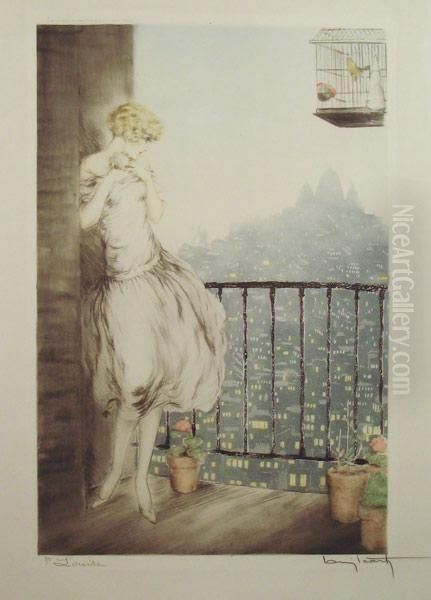 Louise Oil Painting by Louis Icart