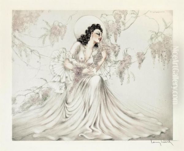 La Glycine (wisteria) Oil Painting by Louis Icart