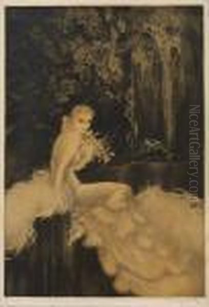 Les Orchidees Oil Painting by Louis Icart