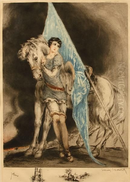 Joan Of Arc Oil Painting by Louis Icart