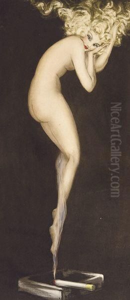 Illusion. Tabac Blond Oil Painting by Louis Icart