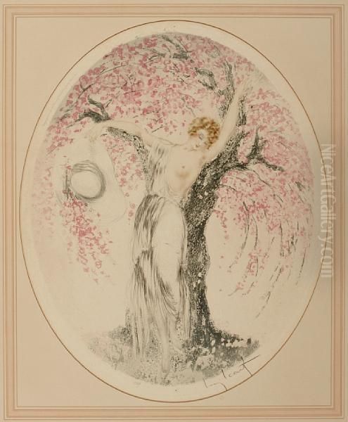 Springtime Oil Painting by Louis Icart